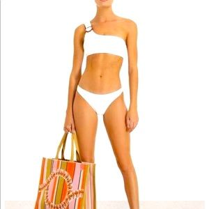 NWT! Zimmermann Teddy Buckle Bikini White